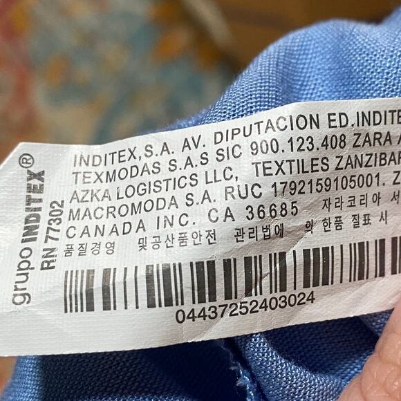 Zara Cut Out Bow Front Romper Linen Blend Chambray Blue Blogger Fave Womens S - Picture 10 of 12